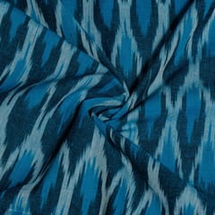 Blue Colour Cotton Ikat Fabric
