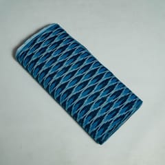 Blue Colour Cotton Ikat Fabric