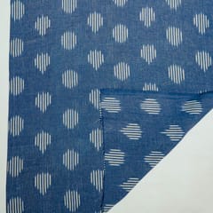 Blue Colour Cotton Ikat Fabric