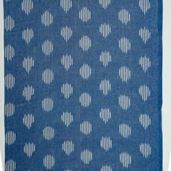 Blue Colour Cotton Ikat Fabric