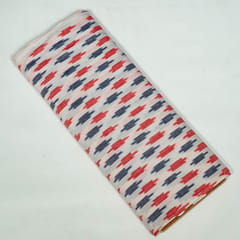 White Colour Cotton Ikat Fabric