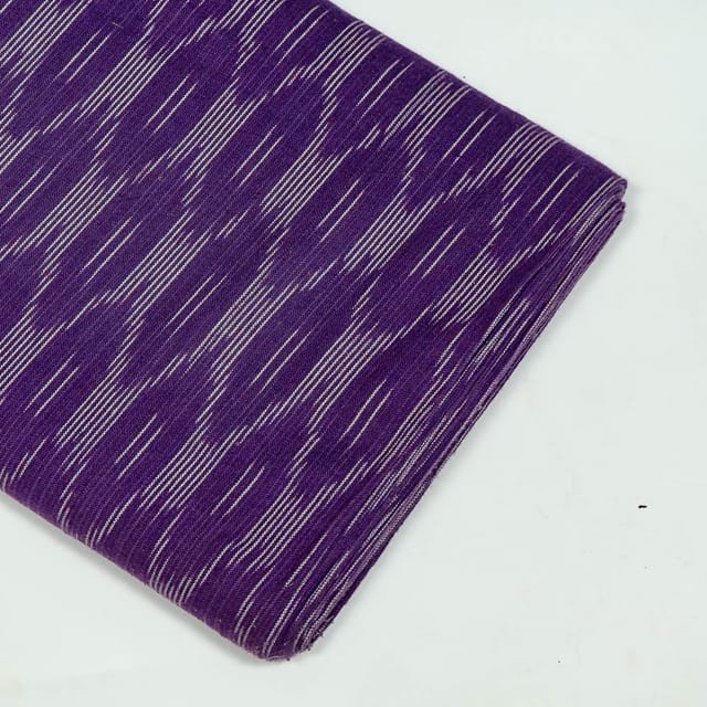 Purple Colour Cotton Ikat Fabric