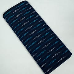 Blue Colour Cotton Ikat Fabric