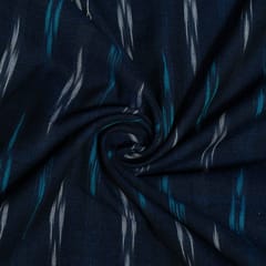 Blue Colour Cotton Ikat Fabric
