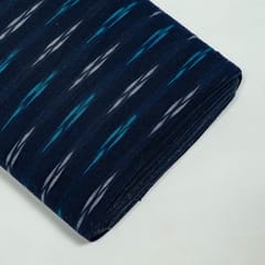 Blue Colour Cotton Ikat Fabric