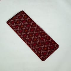 Maroon Colour Cotton Ikat Fabric