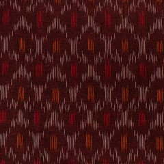 Maroon Colour Cotton Ikat Fabric