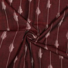 Maroon Colour Cotton Ikat Fabric