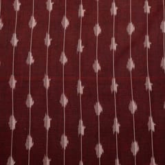 Maroon Colour Cotton Ikat Fabric