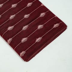 Maroon Colour Cotton Ikat Fabric