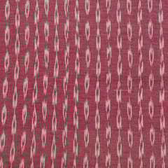 Pink Colour Cotton Ikat Fabric