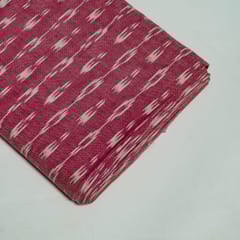 Pink Colour Cotton Ikat Fabric