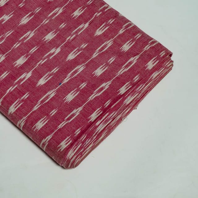 Pink Colour Cotton Ikat Fabric