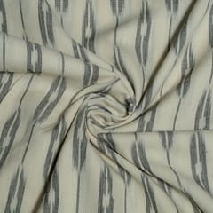 White Colour Cotton Ikat Fabric