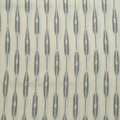 White Colour Cotton Ikat Fabric