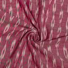 Pink Colour Cotton Ikat Fabric