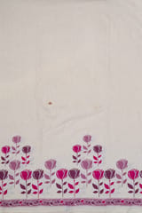 Lavender Color Cotton Flex Printed One Side Border Fabric