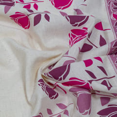 Lavender Color Cotton Flex Printed One Side Border Fabric