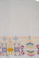 Peach Color Cotton Flex Printed One Side Border Fabric