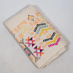 Peach Color Cotton Flex Printed One Side Border Fabric