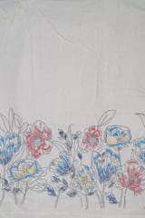 Blue Color Cotton Flex Printed One Side Border Fabric
