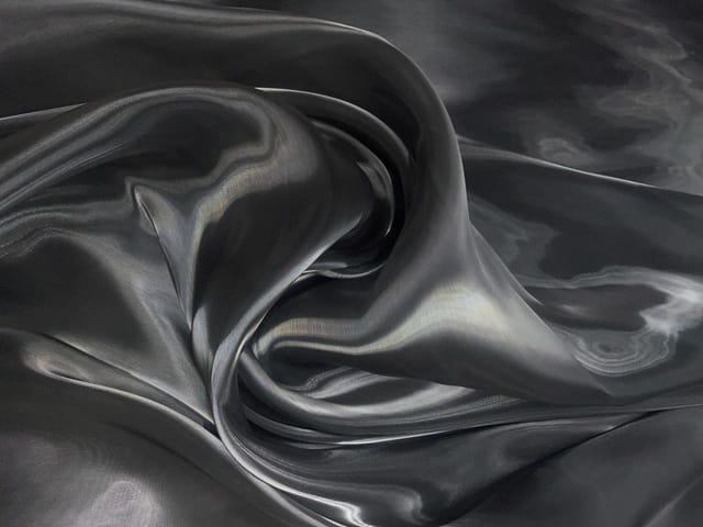 Dark Grey Plain Fish Net Fabric