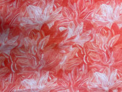 Greysblue Leaves Viscose Organza Fabric