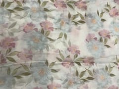 Orange Floral Viscose Organza Fabric