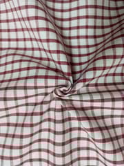 Maroon Checks Yarn Dyed Plain Weave Cotton Fabric