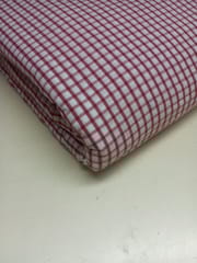Maroon Checks Yarn Dyed Plain Weave Cotton Fabric