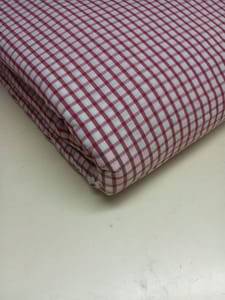 Maroon Checks Yarn Dyed Plain Weave Cotton Fabric