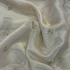 Dyeable Tissue Upada Embroidered Fabric