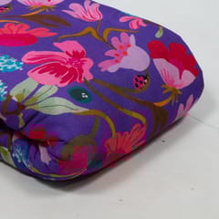 Purple Color Cotton Rayon Crepe Digital Printed Fabric