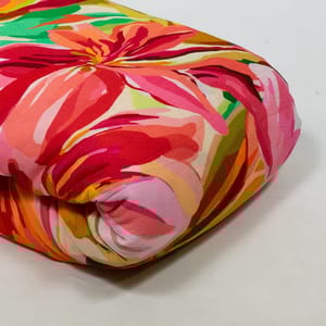 Peach Color Cotton Rayon Crepe Digital Printed Fabric