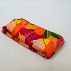 Orange Color Cotton Rayon Crepe Digital Printed Fabric