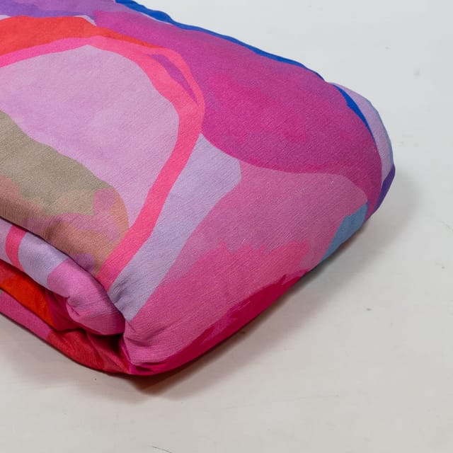 Move Color Cotton Rayon Crepe Digital Printed Fabric