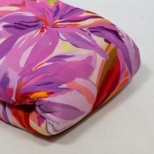 Purple Color Cotton Rayon Crepe Digital Printed Fabric
