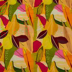 Green Color Cotton Rayon Crepe Digital Printed Fabric