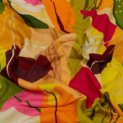 Green Color Cotton Rayon Crepe Digital Printed Fabric