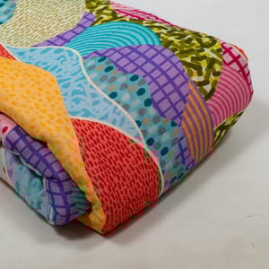 Multi Color Cotton Rayon Crepe Digital Printed Fabric