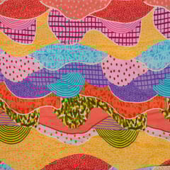 Multi Color Cotton Rayon Crepe Digital Printed Fabric