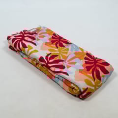 Sky Blue Color Cotton Rayon Crepe Digital Printed Fabric