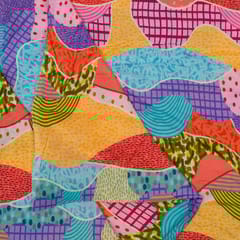 Multi Color Cotton Rayon Crepe Digital Printed Fabric