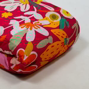 Red Color Cotton Rayon Crepe Digital Printed Fabric