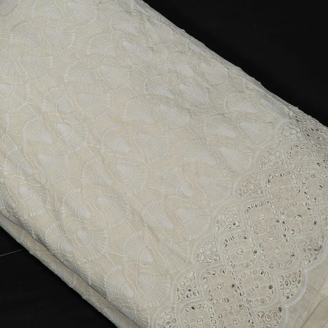Dyeable Cotton Embroidered Fabric