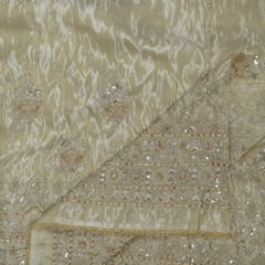 Dyeable Tissue Upada Embroidered Fabric