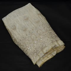 Dyeable Tissue Upada Embroidered Fabric
