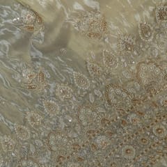 Dyeable Tissue Upada Embroidered Fabric