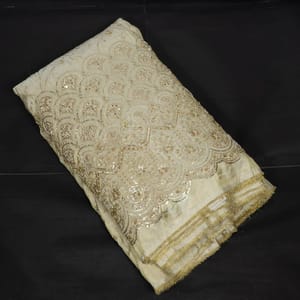 Dyeable Tissue Upada Embroidered Fabric