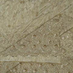 Dyeable Tissue Upada Embroidered Fabric